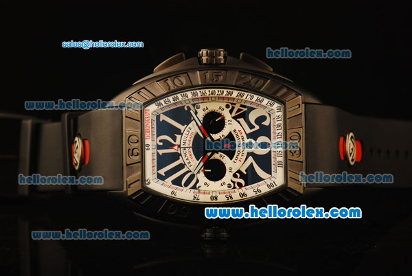 Franck Muller Conquistador Chronograph Miyota Quartz PVD Case with Black Dial and Black Rubber Strap - Click Image to Close